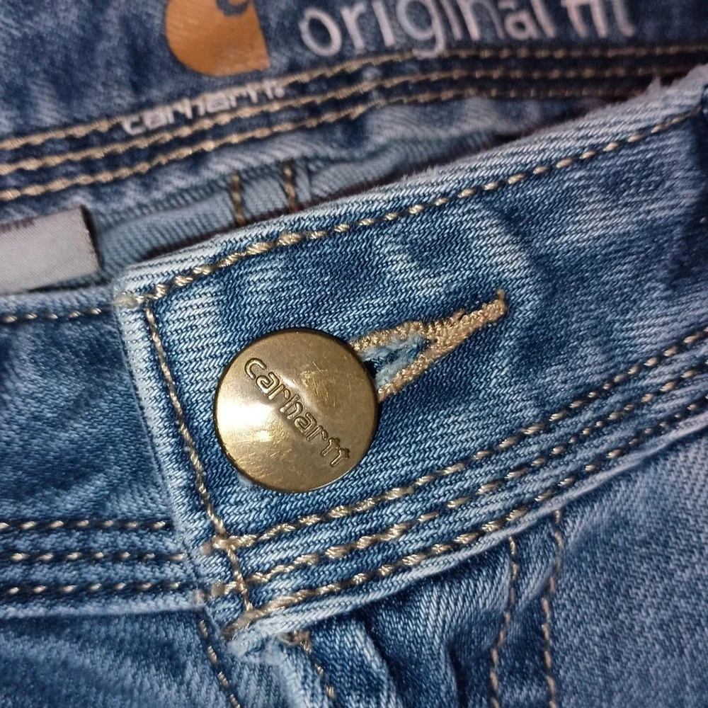 Carhartt Men Original Fit Bootcut Jeans Light Wash Denim‎ Size 10 Regular